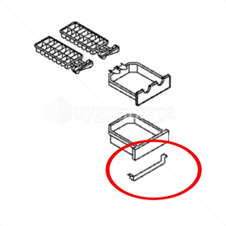 Bosch KDN40A63NE Buzdolabı Buzluk Buz Kabı Tutma Sapı - 00495908